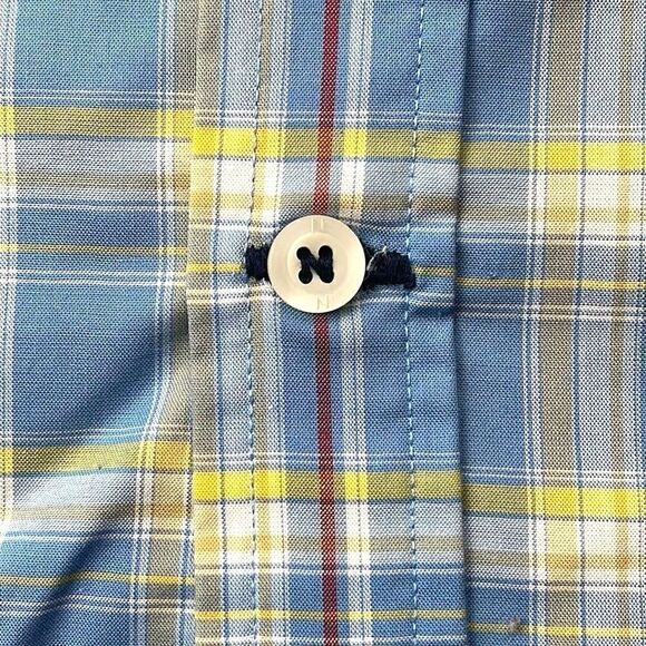 Nautica‎ Shirt Mens Extra Large XL Blue Plaid Stretch Long Sleeve Button Down - Picture 8 of 13